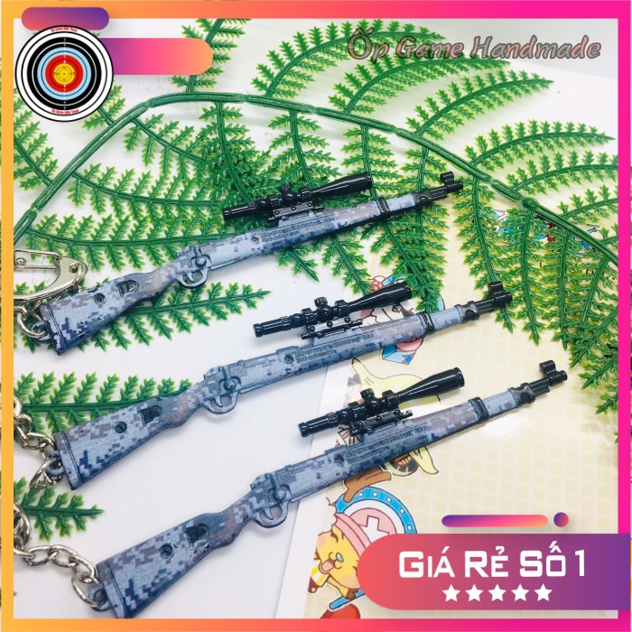 Móc Khóa Pubg K98 Skin Băng chất như nước cất - Nguỵ trang rằn ri đặc công siêu đẹp dài 12cm (Game Pubg)