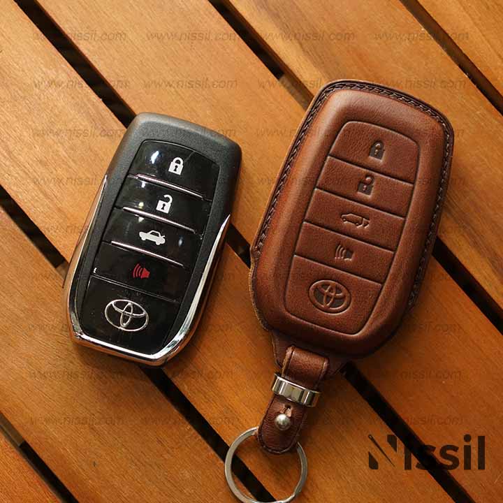Bao da Toyota Camry - M1 - 4 nút - Vachetta - bao da chìa khoá ô tô