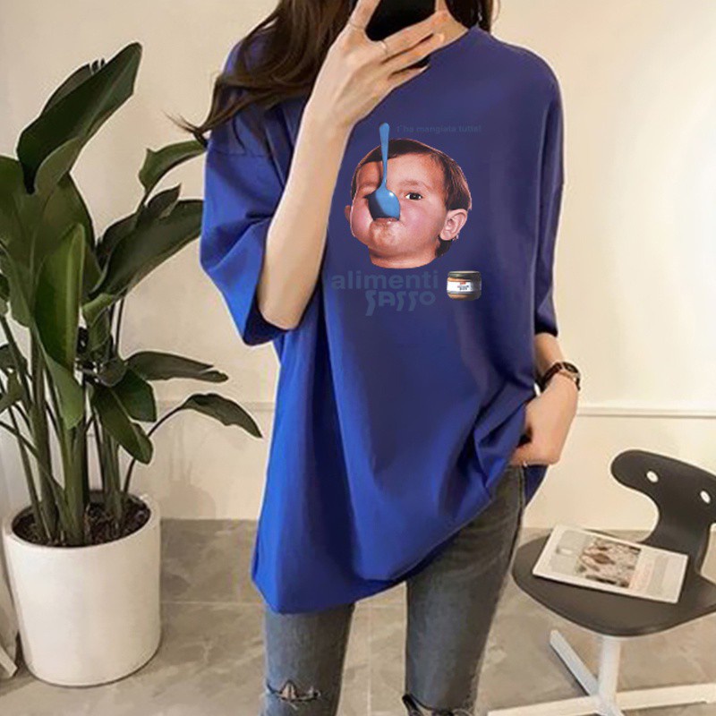 NRVP Áo Thun Tay Ngắn Dáng Rộng Thời Trang Mùa Hè 2021 Cho Nữ