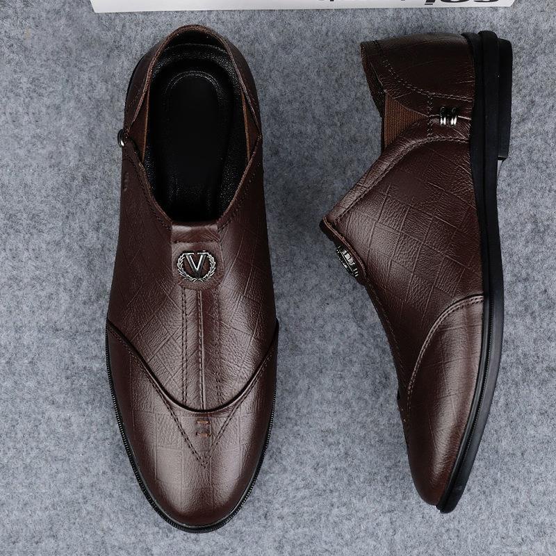 Giày Lười Bằng Da Phong Cách Hàn Quốc Sang Trọng Dành Cho Nam