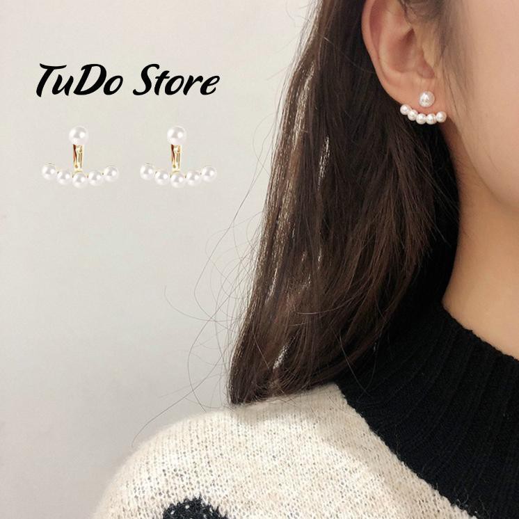 Khuyên tai, bông tai nữ Hàn vầng trắng vành tai màu bạc, vàng trẻ trung HT12