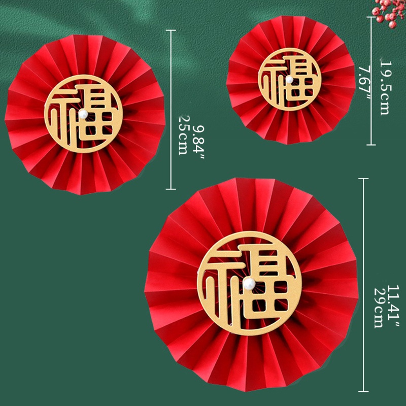 6 Miếng trang trí XIAODUOJIAJU dán tường cửa sổ hoặc đám cưới hình quạt hoa giấy