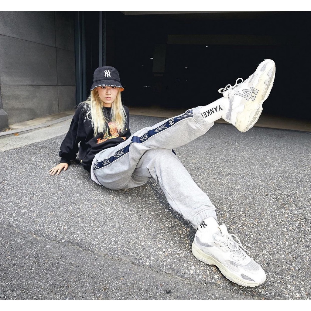 Giày MLB Big Ball Chunky Lite LA xám mờ - Grey-07M