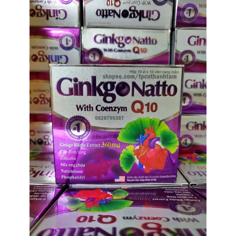 Viên dưỡng não Ginkgo natto 360mg with Coenzym Q10 - Hộp 100 viên