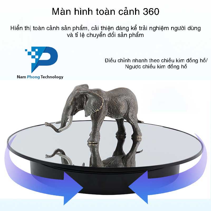 BÀN XOAY 360 ĐỘ TRƯNG BÀY SẢN PHẨM, ĐẾ XOAY ĐIỆN CHỤP ẢNH SẢN PHẨM CHÍNH HÃNG PULUZ (25CM - 32CM) - NAMPHONGTECHNOLOGY