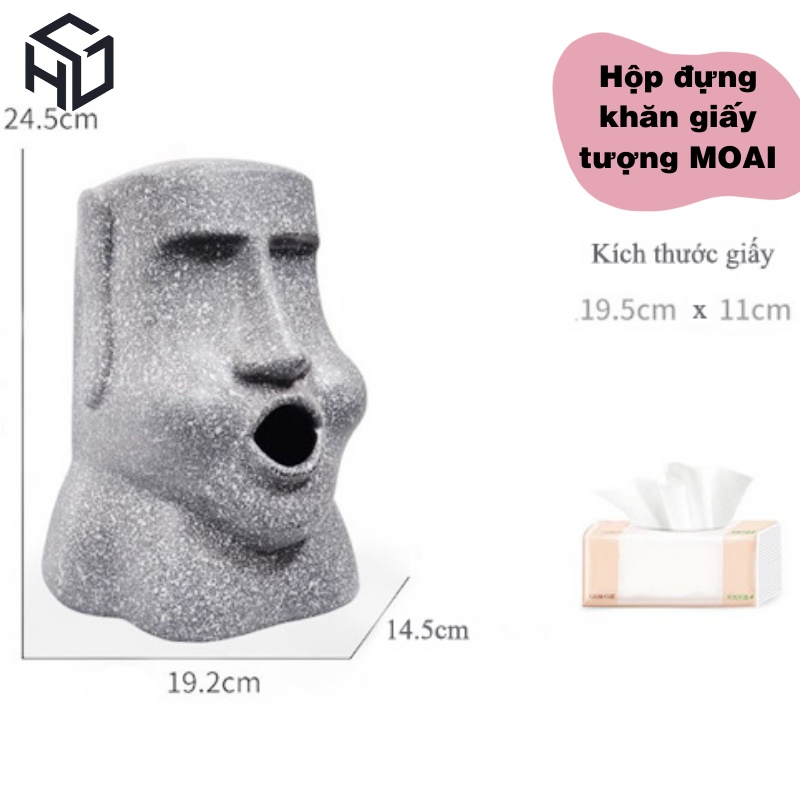 Tượng Rút Khăn Giấy Decor Nhà Ở, Quán Ăn Hình MOAI