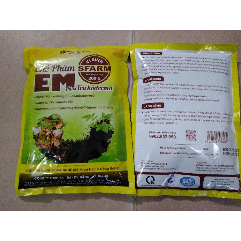 Chế phẩm ủ rác, ủ đậu tương, ủ cá, xử lý mùi hôi EM GỐC- EM PLUS SFARM gói 200gr