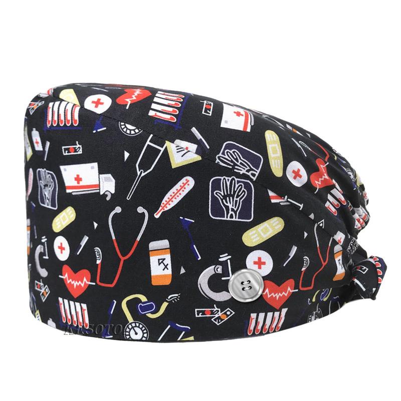 Mũ phẫu thuật in họa tiết cho tiệm spa