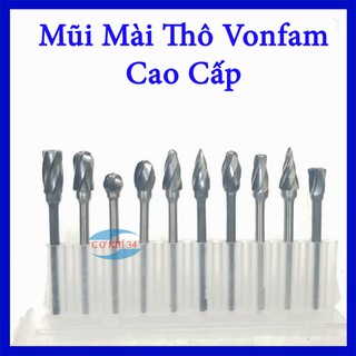 Mũi Mài Dũa Thô Chuyên Dụng Khắc, mài, Làm Rũa Vonfam cao cấp 10 cây tiện dụng