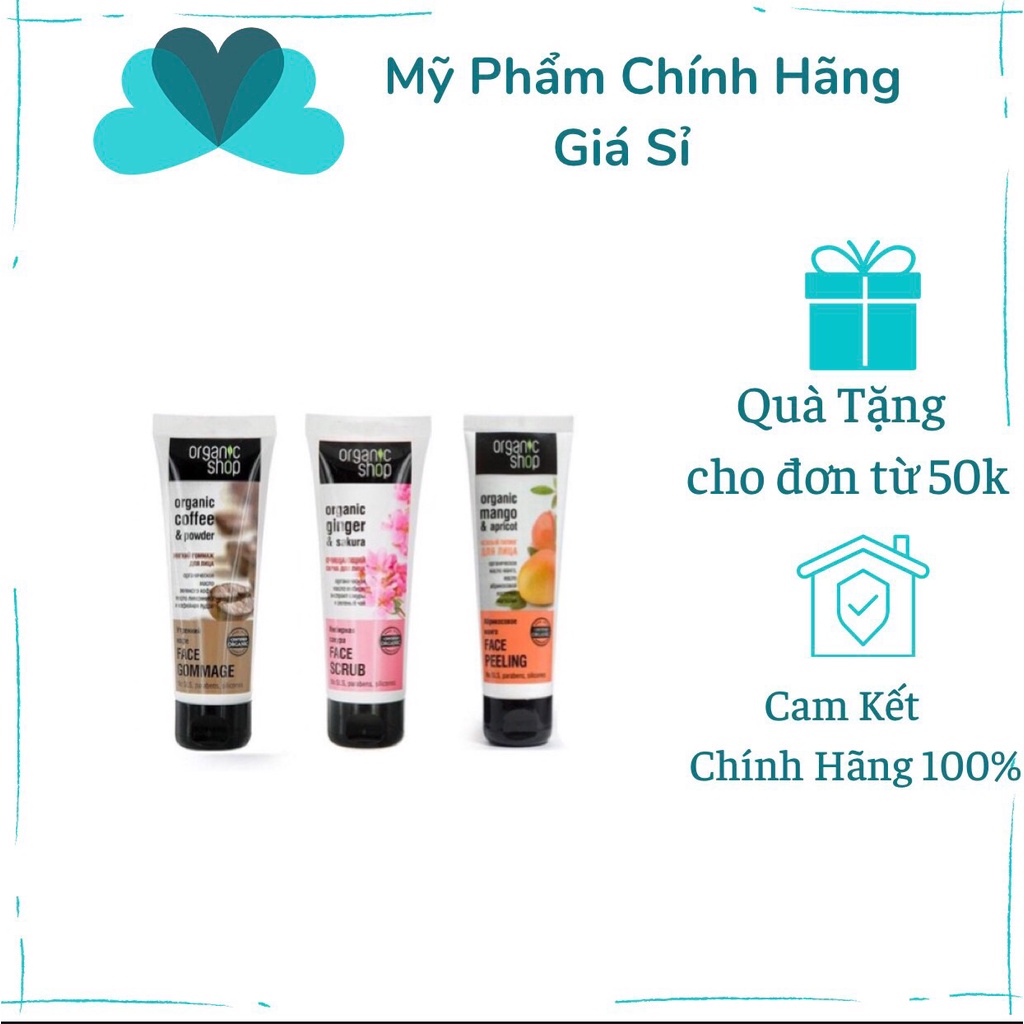 Tẩy Da Chết Mặt Organic Shop 75ml