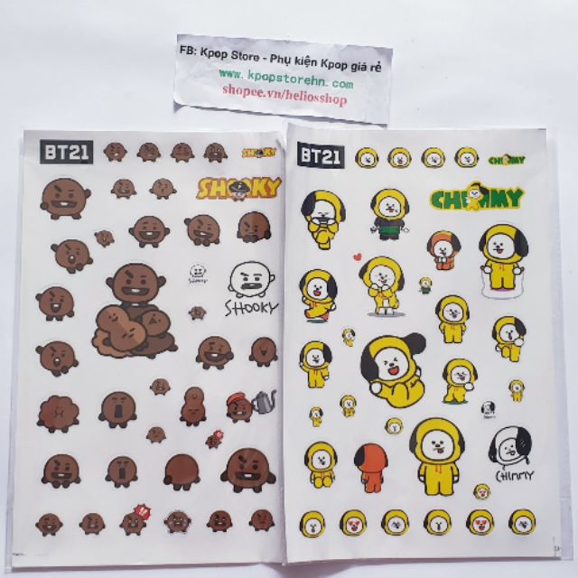 Sticker Trong BT21 BTS Hình dán