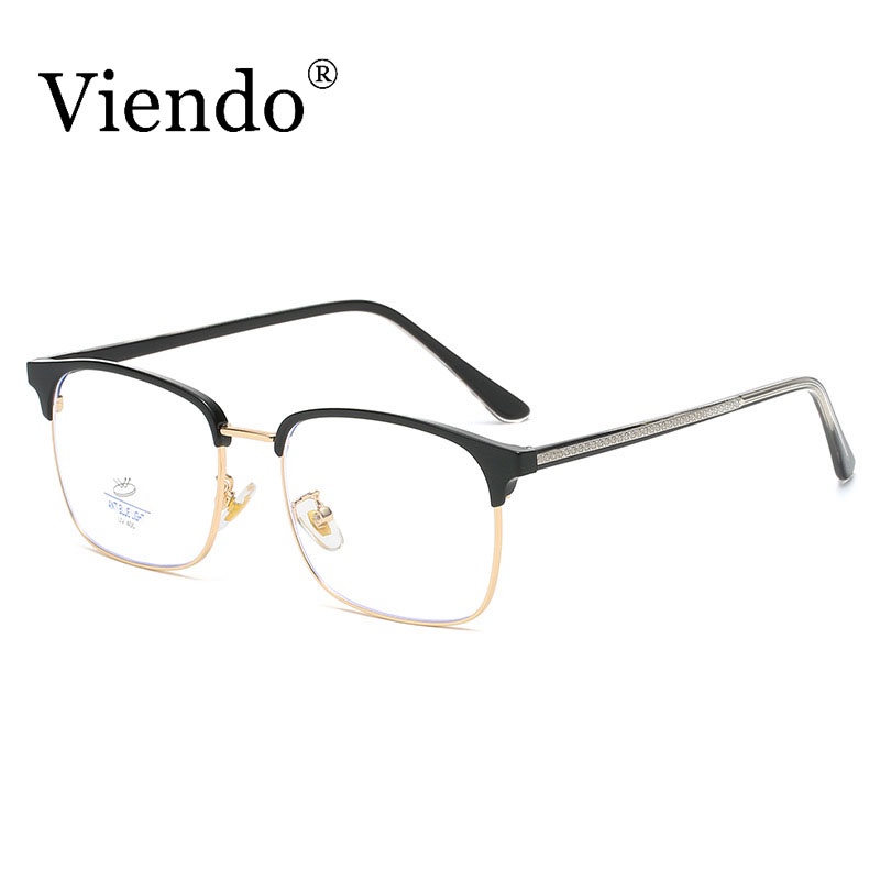 Kính cận VIENDO gọng kim loại tròng vuông chống tia xanh nhiều màu phong cách cao cấp(có thể cắt cận thị ống kính)