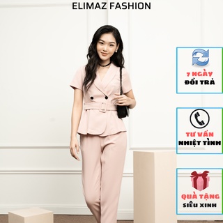 Áo vest nữ công sở ELIMAZ cộc tay đai eo, dáng ôm, bọc viền EA21.128 thumbnail