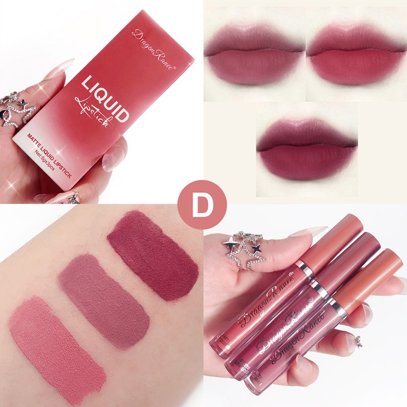 [Hàng mới về] Set 3 thỏi son sáp tông nhung lì trái cây chống nước lâu trôi chất lượng cao