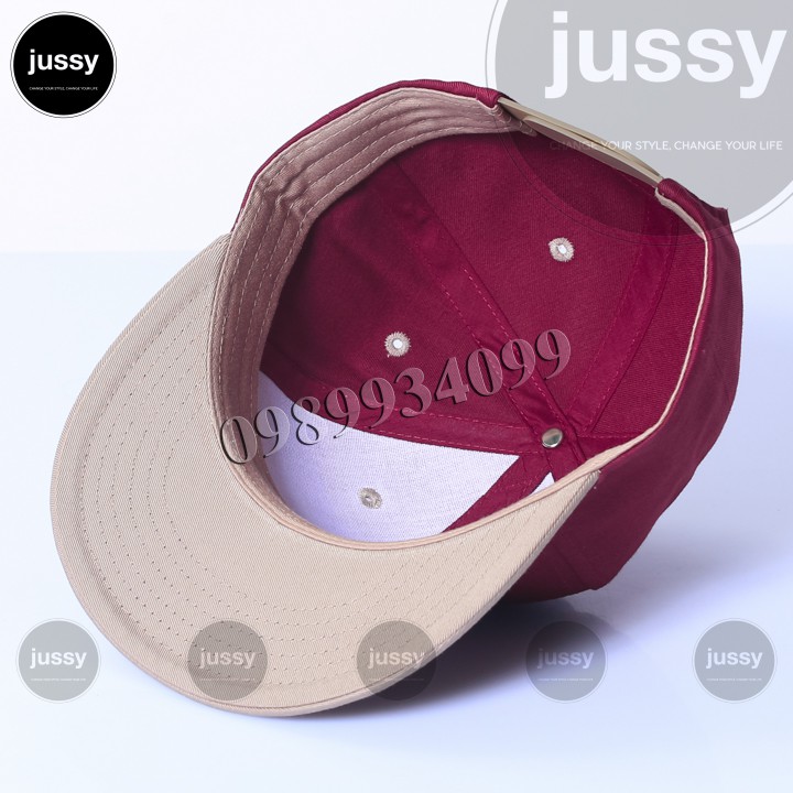 Mũ Snapback Đỏ Trơn Phối Kết Vàng Kaki Nổi Bật