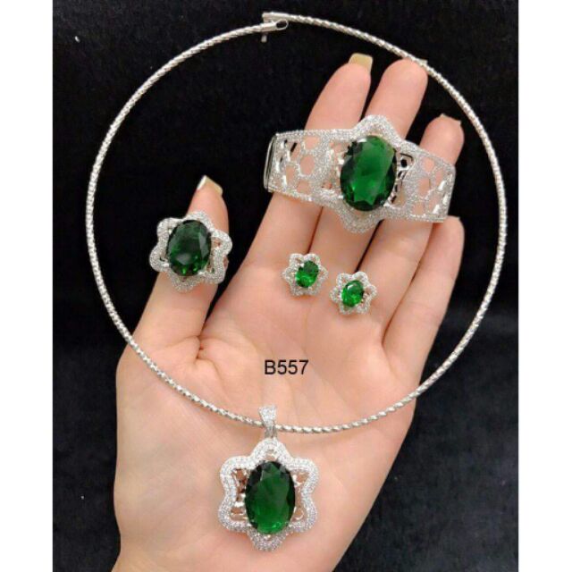 Bộ trang sức xi mạ bạch kim cao cấp Q59
