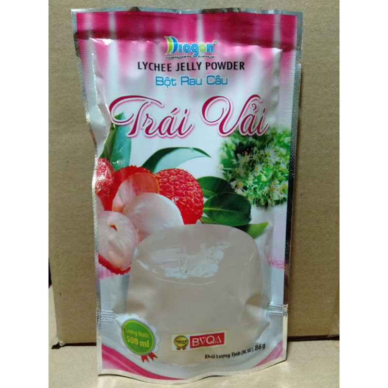 Bột rau câu Dragon vị trái vải /  sữa bắp gói 106g