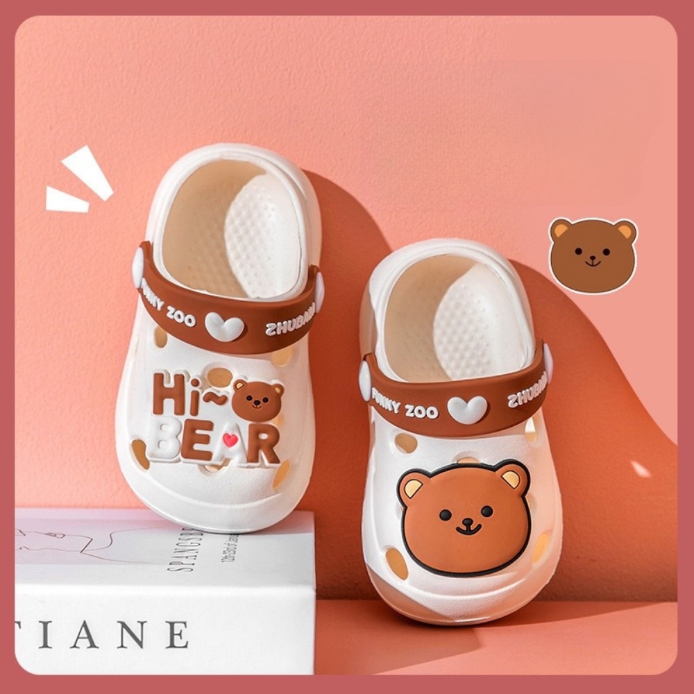 Dép bé gái, dép gấu cho bé siêu nhẹ đỏm kids, cross cho bé từ 1 đến 5 tuổi đế chống trượt DEP001