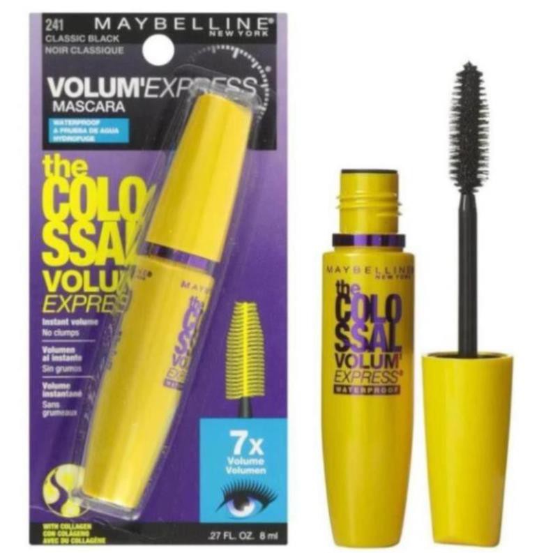 Mascara maybelline vàng the magnum volum express waterproof - chuốt mi không lem không trôi 10ml