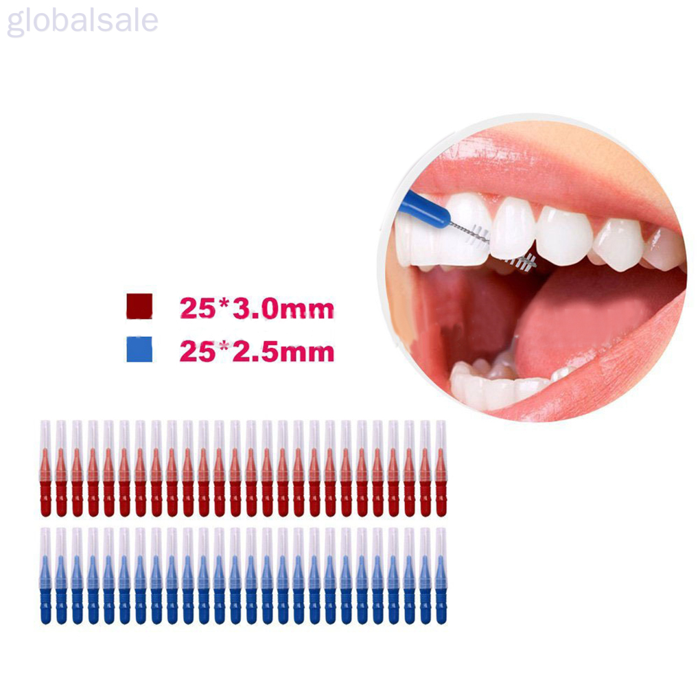 [Hàng mới về] Set 50 bàn chải kẽ răng lông mềm làm sạch kẽ răng