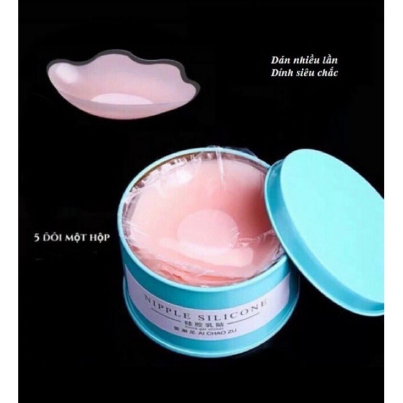 Hộp 5 Đôi Miếng Dán Ngực Silicon Mềm Mại Cho Da