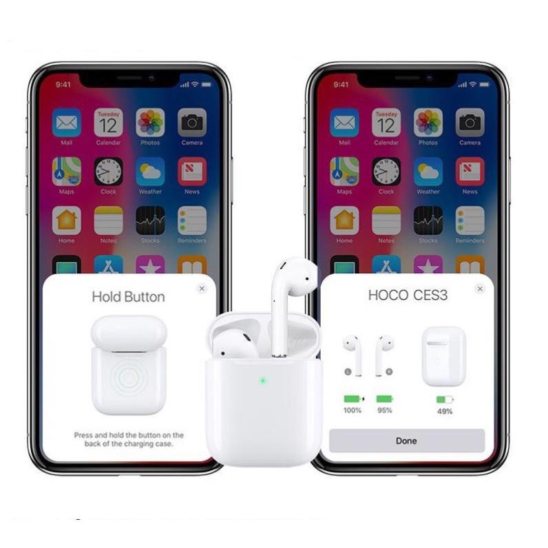 Tai nghe Bluetooth không dây TWS Hoco CES3 / EW02 Original series V5.0 (Trắng) - Hãng phân phối chín