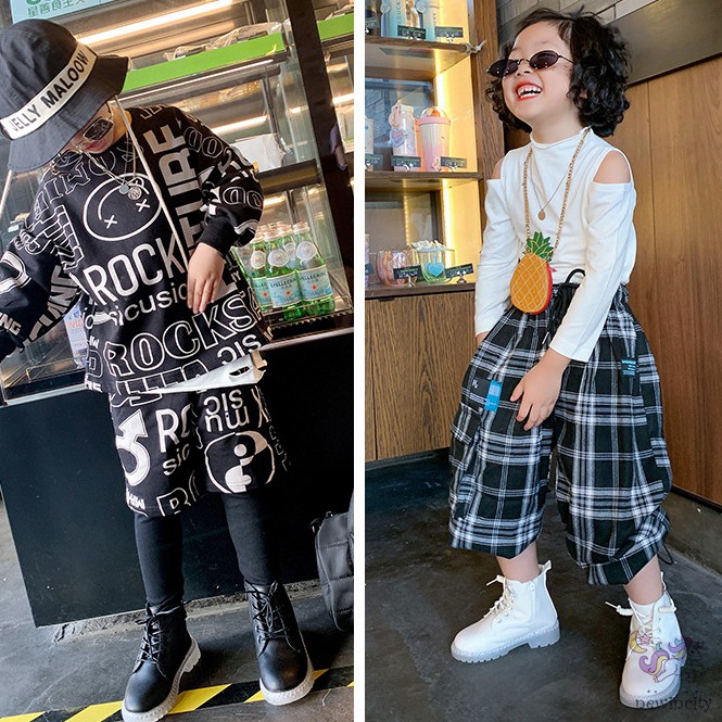 Giày bốt da Pu đế mềm chống trượt phong cách thời trang Anh Quốc cá tính cho bé