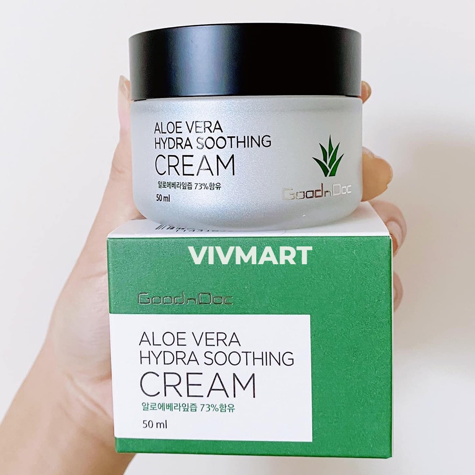 ✅ Kem Lô Hội Nha Đam Dưỡng Cấp Ẩm Trắng Sáng Tái Tạo Da Chống Lão Hóa GoodnDoc Aloe Vera Hydra Soothing Cream 50ml