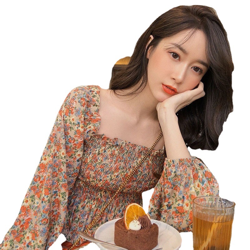 Áo hoa PERTY phong cách Hàn Quốc thời trang mùa hè cho nữ
