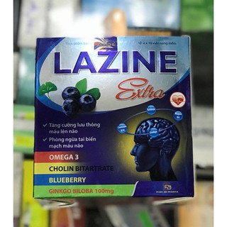 Viên uống bổ não, Hoạt Huyết Dưỡng Não, Ginkgo biloba, Lazine Extra - Giúp Làm Giảm Đau Đầu, Hoa Mắt Chóng Mặt,