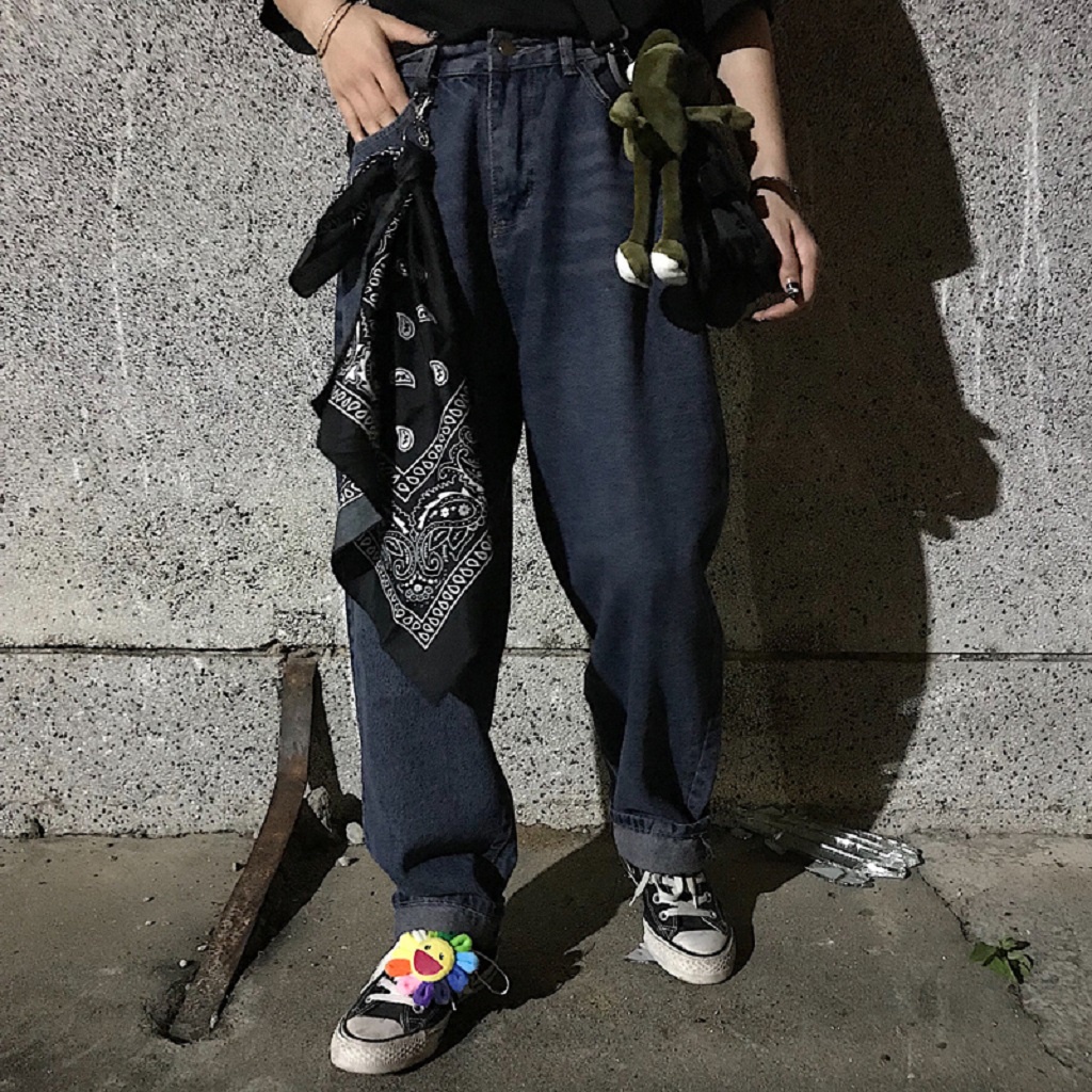 Khăn vuông bandana streetwear MANTO in họa tiết đơn giản nhiều màu tùy chọn