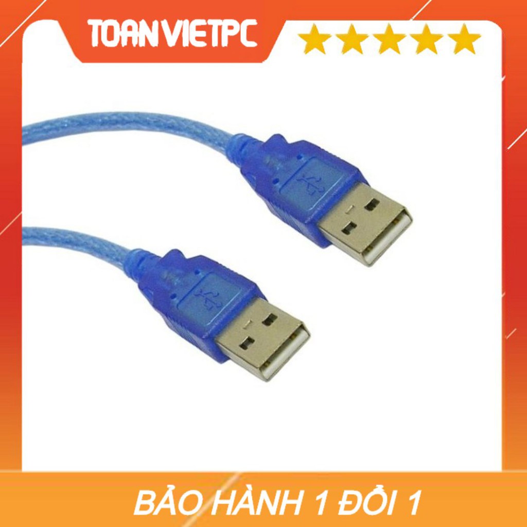 Dây cáp 2 đầu USB | Cáp USB 2 đầu đực chiều dài 30Cm(màu xanh)