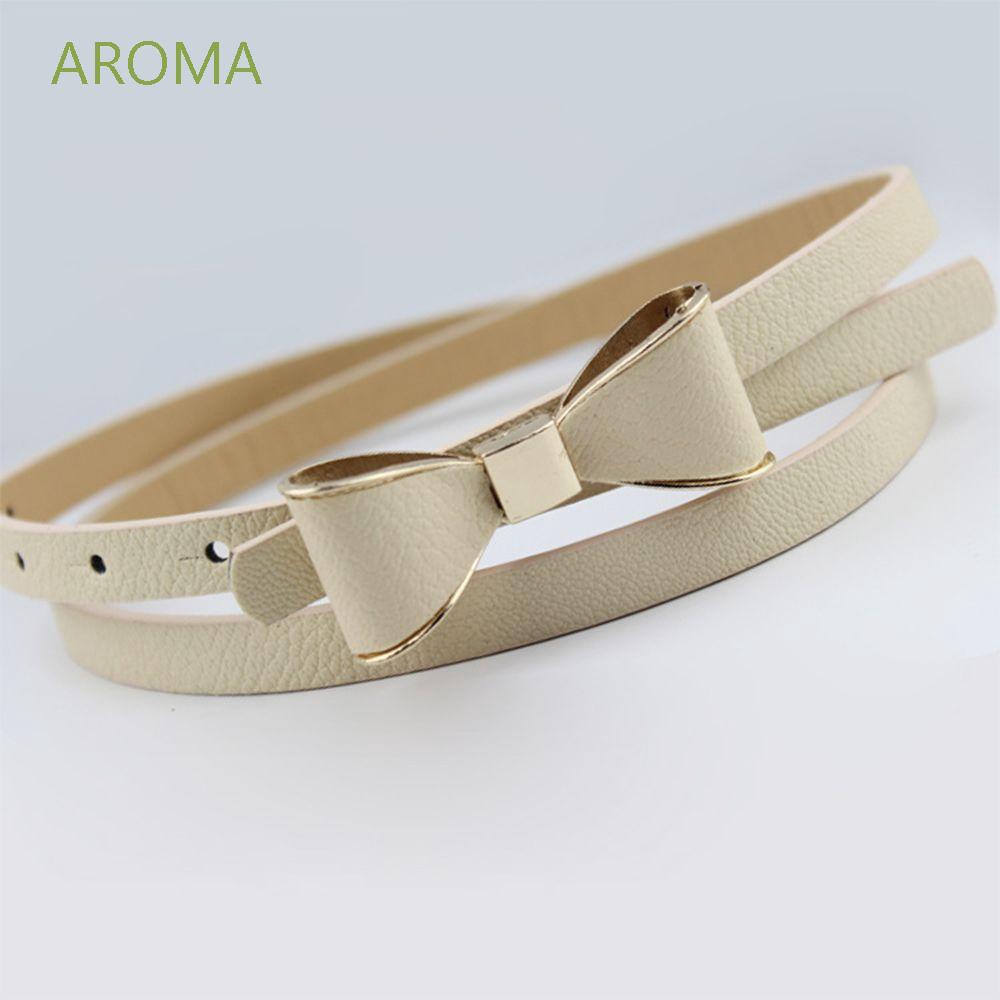 Thắt Lưng Da Bản Nhỏ Màu Trơn Thời Trang Cho Nữ
