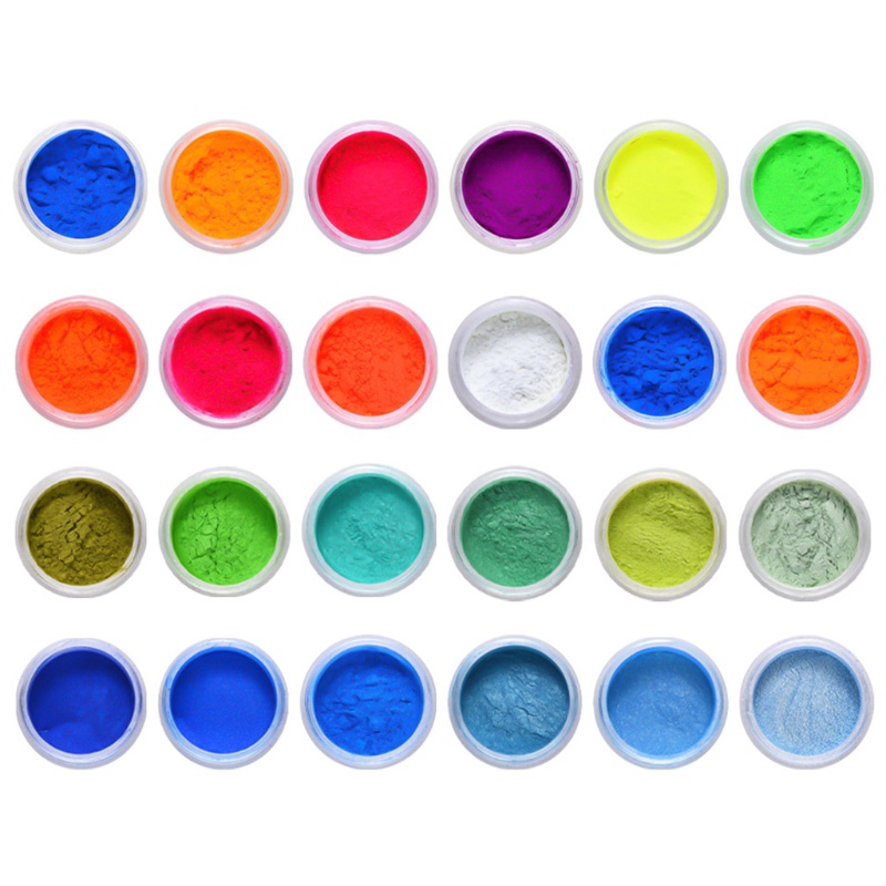 Set 6/ 24 hộp bột mica ngọc trai cấp mỹ phẩm nhuộm nhựa resin epoxy tự làm trang sức thủ công