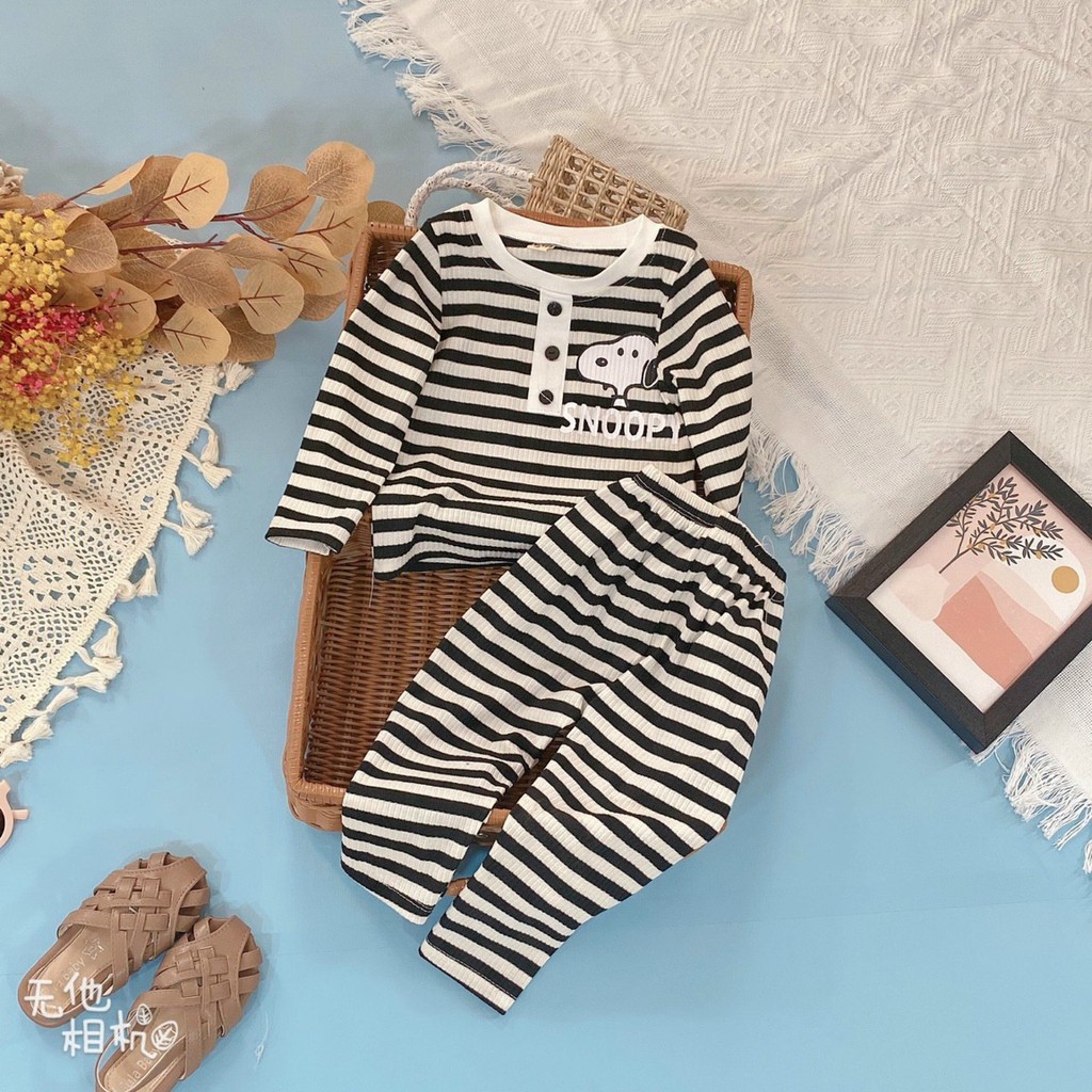 BỘ LEN COTTON DÀI TAY SANG XỊN MỊN CHO BÉ TRAI BÉ GÁI TỪ 8-20KG GD944