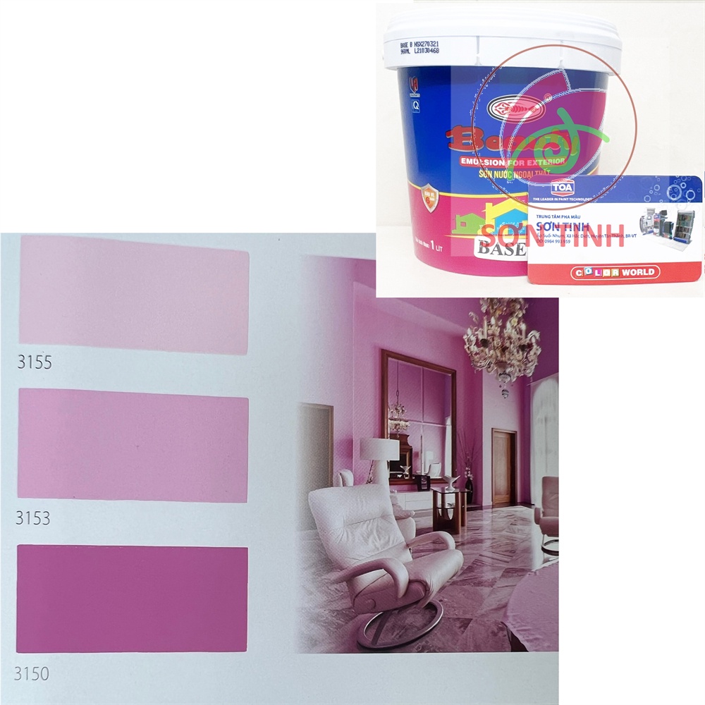 Sơn nước màu hồng phấn , đậm, nhạt, cánh sen Ngoại thất Ngoài trời BEAUTY của URAI PAINTS 1 lít