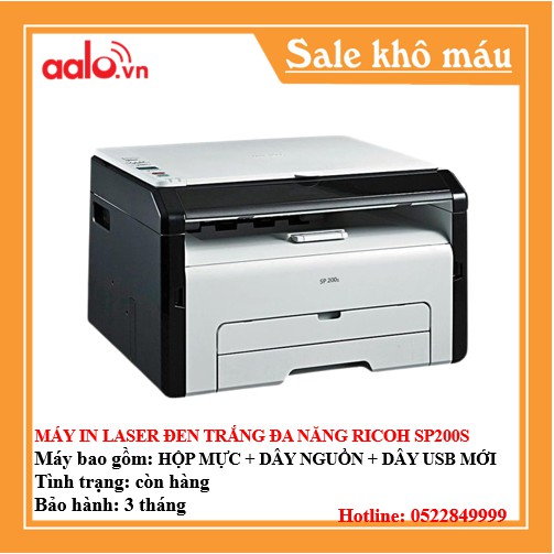 MÁY IN LASSER ĐEN TRẮNG ĐA CHỨC NĂNG RICOH SP200S ĐÃ QUA SỬ DỤNG - AALO.VN