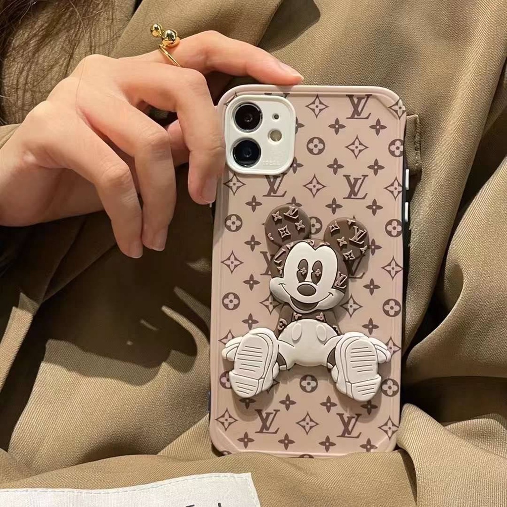 Ốp lưng Mickey iPhone、 Europe and the United States big name Miqi LV Apple 11 set iPhone12Promax mobile phone case XS all-inclusive protection XR women