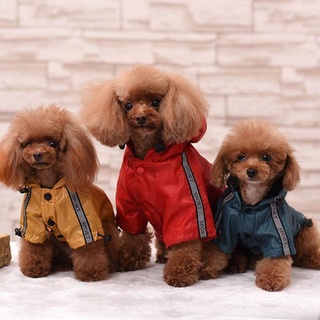 Áo Mưa Chống Gió Không Thấm Nước In Hình Cún Poodle Poodle Phong Cách Xuân Thu Ấm Áp Cho Thú Cưng