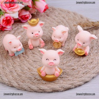 Bộ 5 Tượng Heo Con mini Đáng Yêu Dùng Để Trang Trí