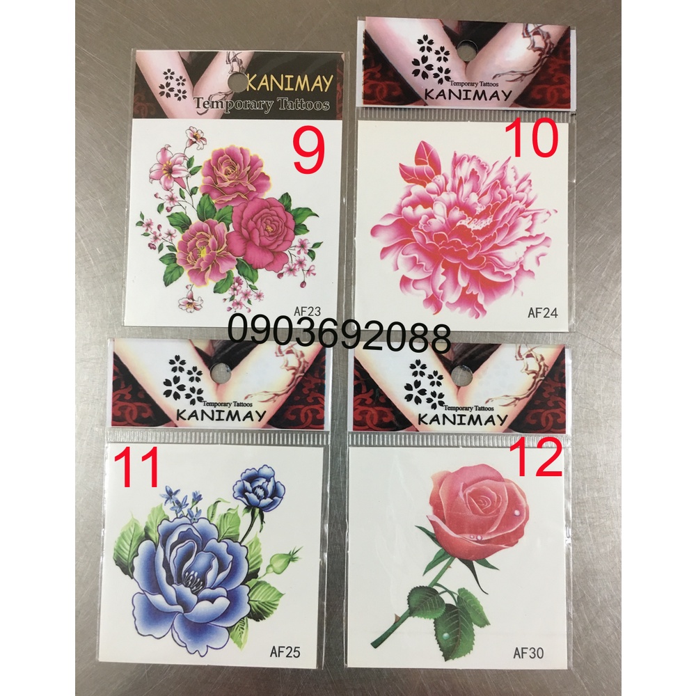 [HCM] Hình xăm dán - tattoo sticker bông hoa nhỏ 6 x 6cm