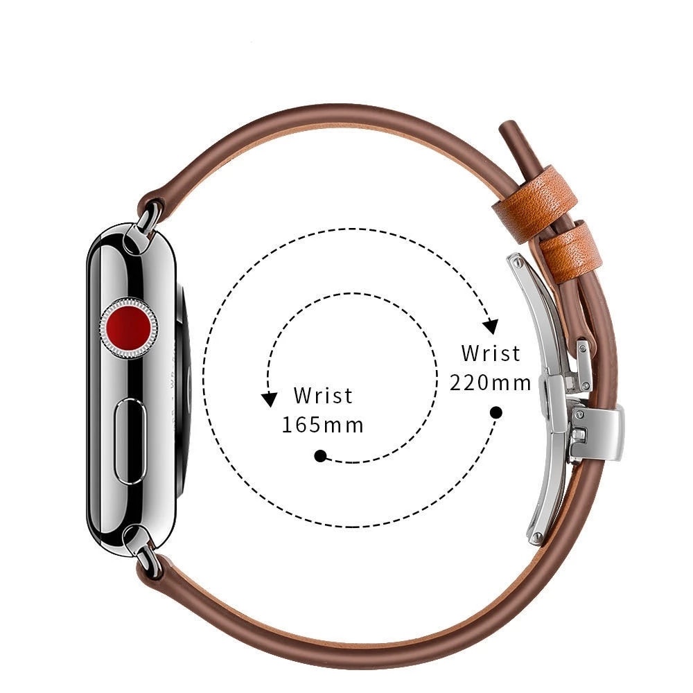 Dây đeo bằng da thật thích hợp cho đồng hồ apple watch 7 41mm 45mm series 6 se 5 4 40mm 44mm iwatch 3 38mm 42mm