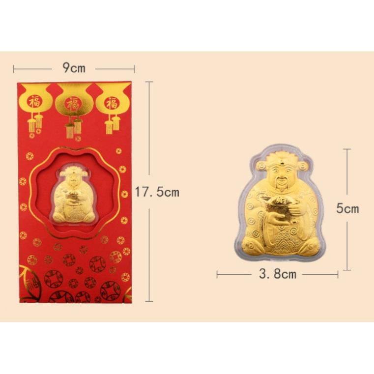 Bao lì xì thần tài vàng 24k từ Đài Loan quà tặng Tết 2023