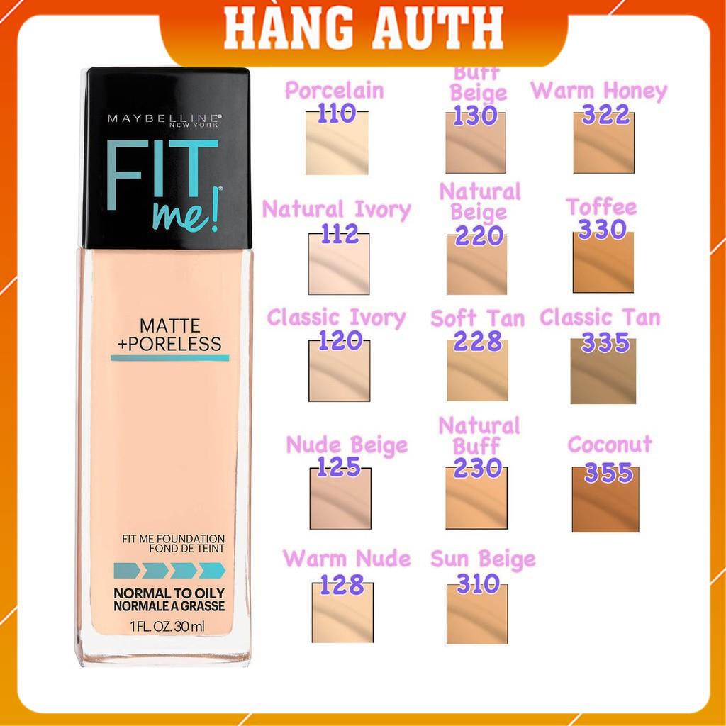 [FREESHIP - HÀNG CHÍNH HÃNG] Kem Nền Mịn Nhẹ Kiềm Dầu Fit Me Maybelline New York Matte Poreless Foundation 30ml | BigBuy360 - bigbuy360.vn