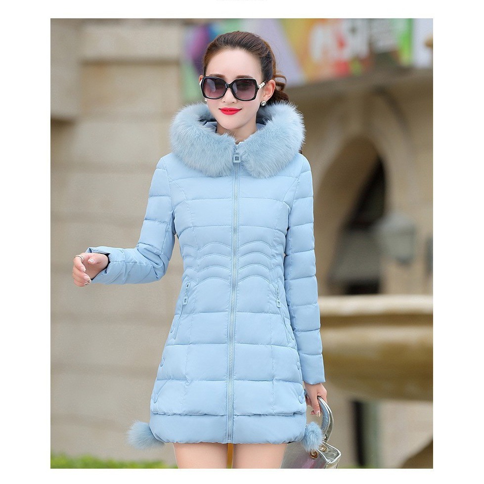 Áo Phao Nữ Stylenew  Mũ Lông Hàn Quốc - Phao Dài Cao Cấp - AKP8882