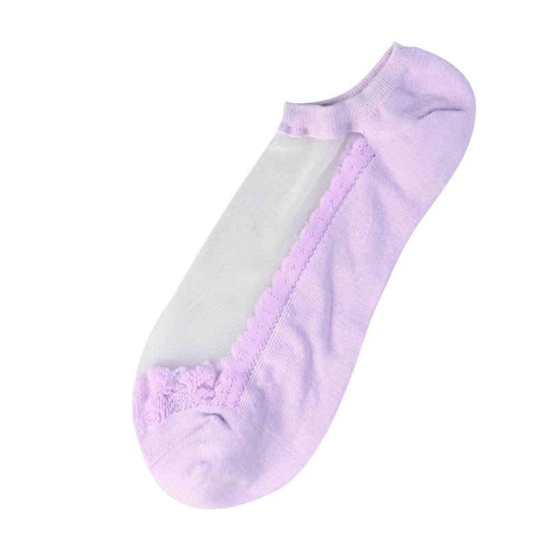 Vớ ecmln vải xuyên thấu phối ren dễ thương cho nữ