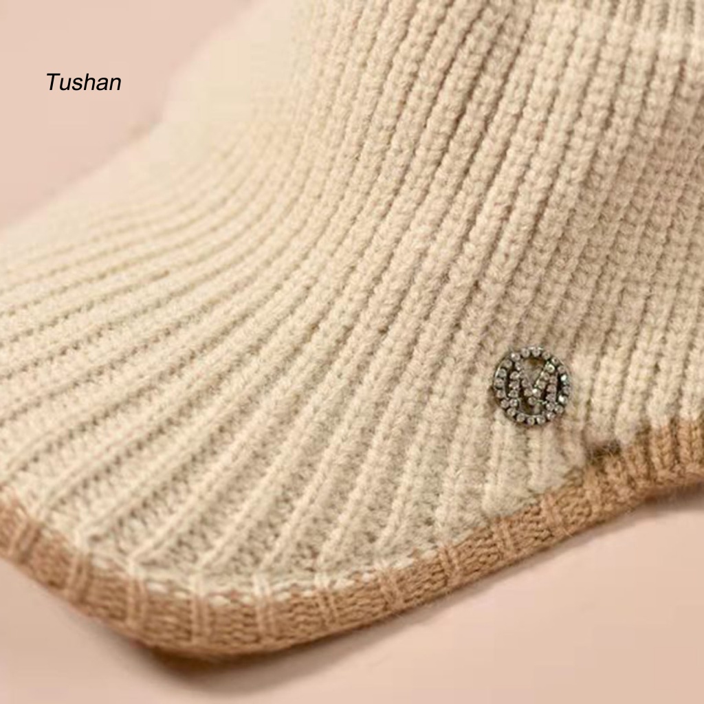 Mũ Lưỡi Trai Len Hở Chóp Co Giãn Thời Trang Cho Nữ