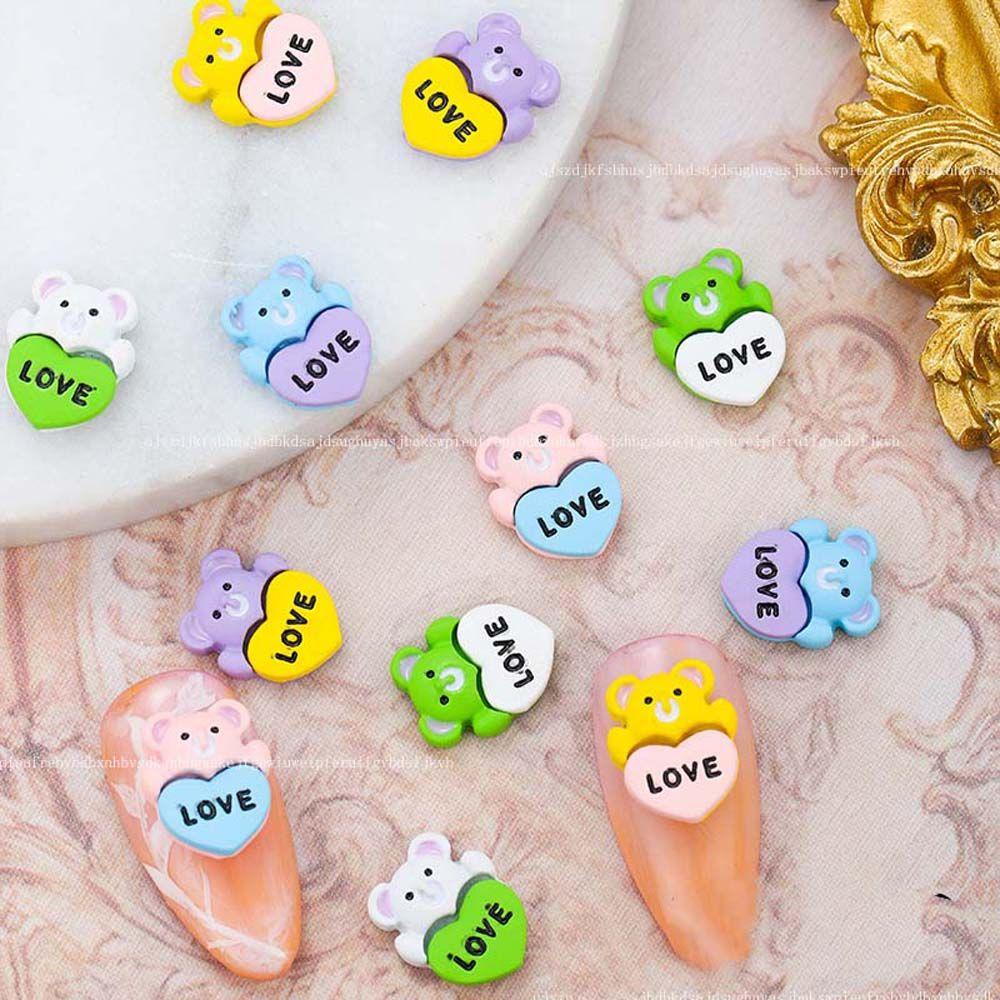 Phụ Kiện Trang Trí Móng Tay 3D Bằng Hợp Kim Hình Gấu Dễ Thương