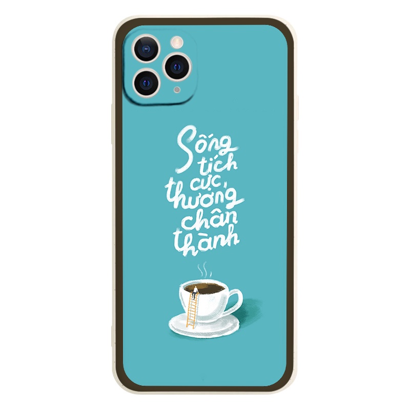 Ốp lưng iPhone viền tách café cho ip 7 Plus/8Plus/XR/XS Max/11/X