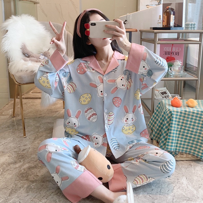 Đồ bộ pijama tay dài quần dài chất lụa sữa mềm mịn phối viền